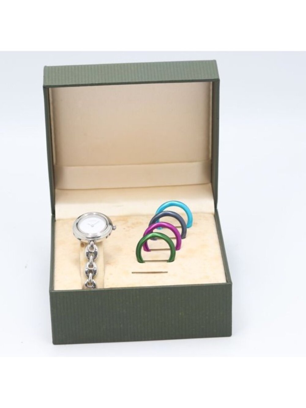 Gucci Box with Bezel Change White Dial Watch